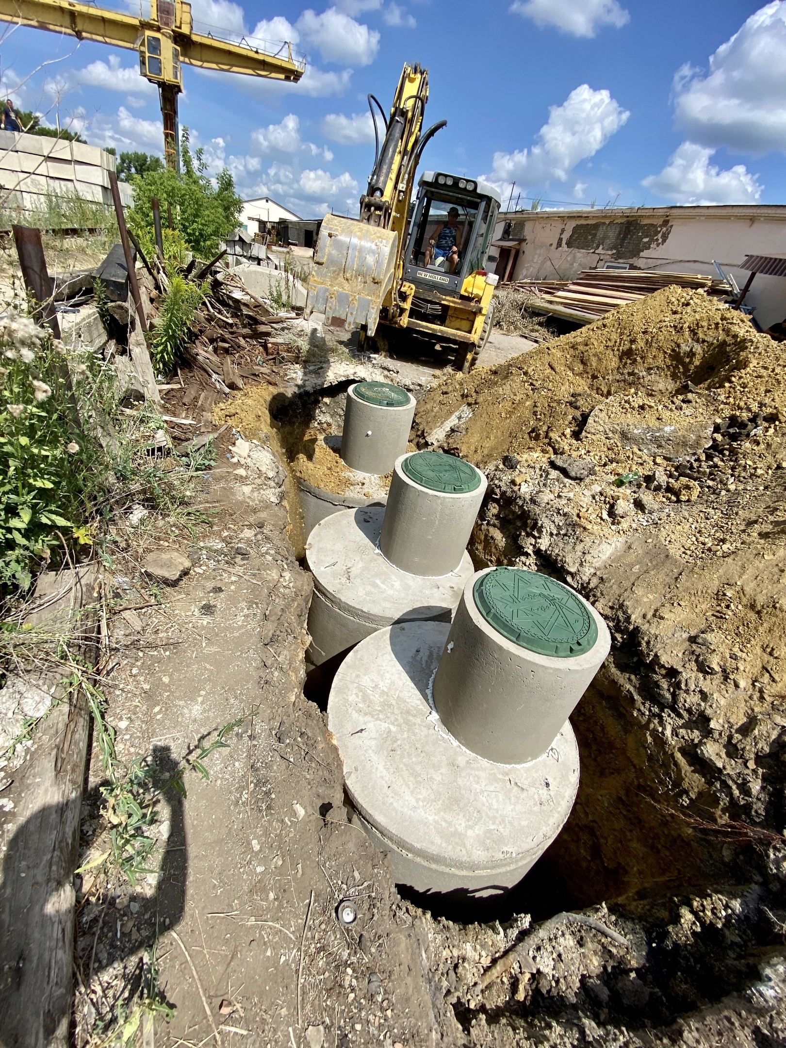 треххкамерный септик из бетонных колец